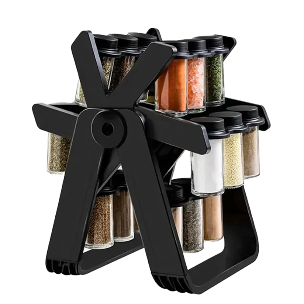 Suport condimente rotativ, multifuncțional, pivotant 360°, ușor de montat, 34×23 cm