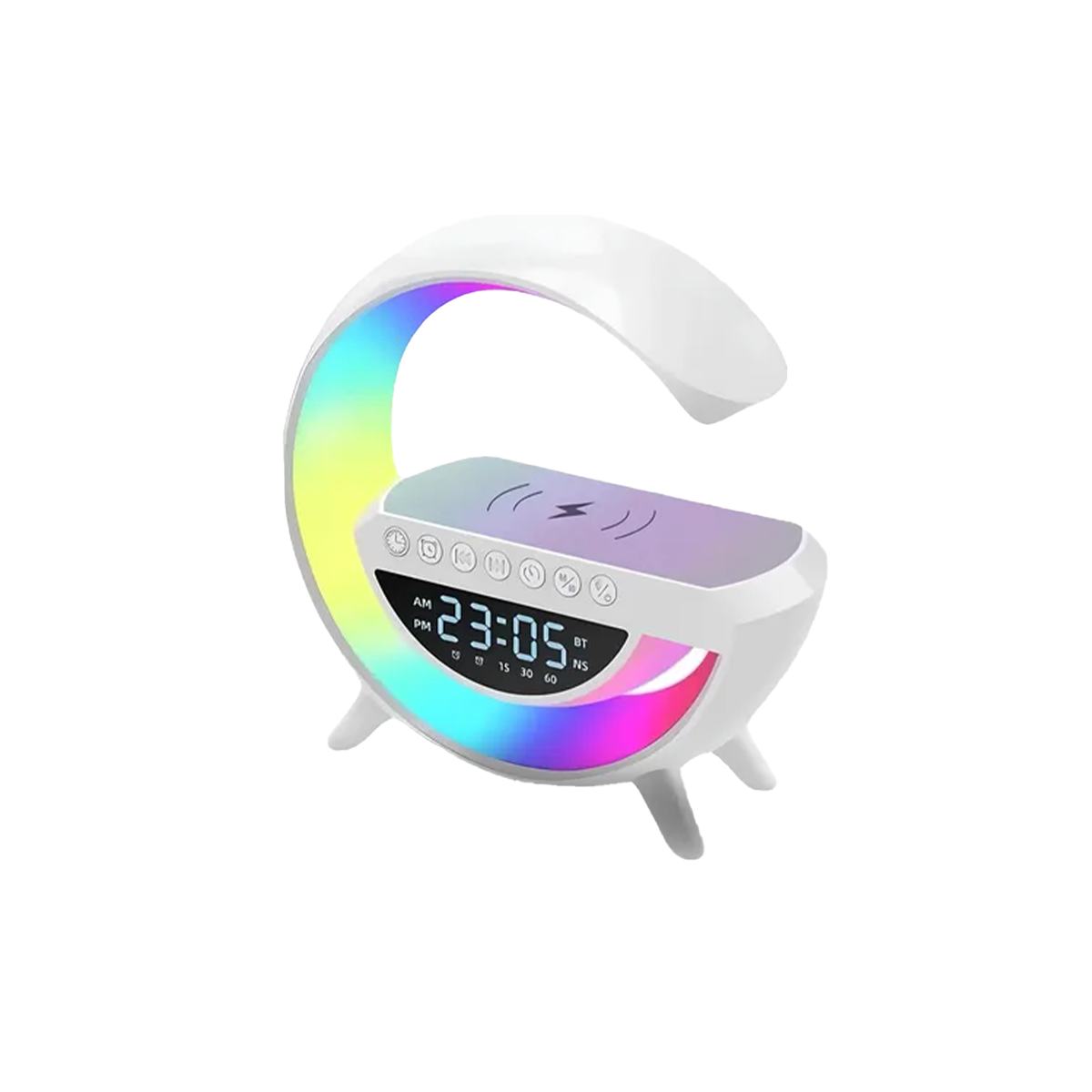 Lampă LED multifuncțională cu boxă, încărcare wireless și RGB