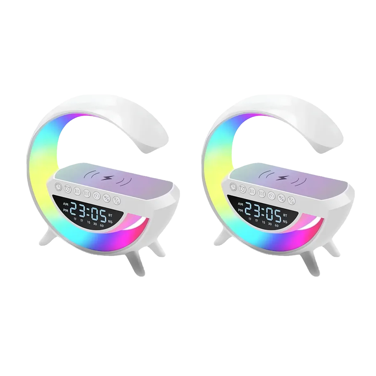 Lampă LED multifuncțională cu boxă, încărcare wireless și RGB