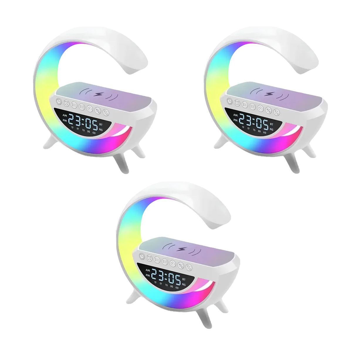 Lampă LED multifuncțională cu boxă, încărcare wireless și RGB