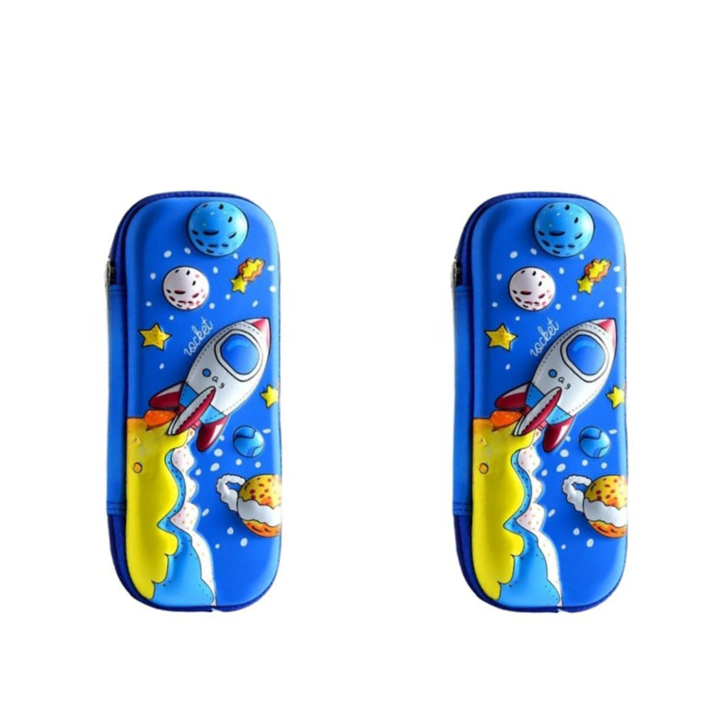 Penar 3D, compartimentat, imagini in relief, inchidere cu fermoar, pentru scoala Nava spațială