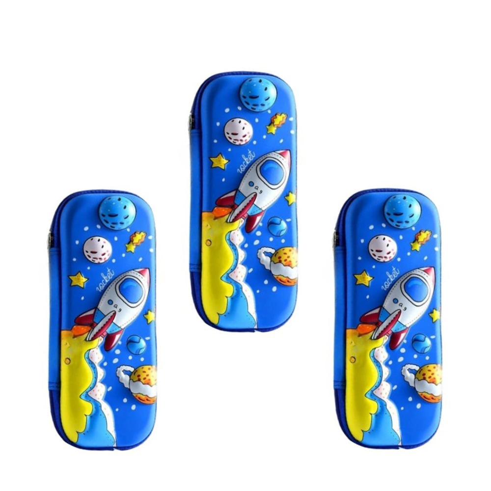 Penar 3D, compartimentat, imagini in relief, inchidere cu fermoar, pentru scoala Nava spațială