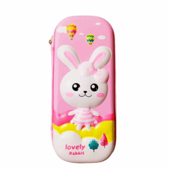 Penar 3D, compartimentat, imagini in relief, inchidere cu fermoar, pentru scoala Lovely Rabbit