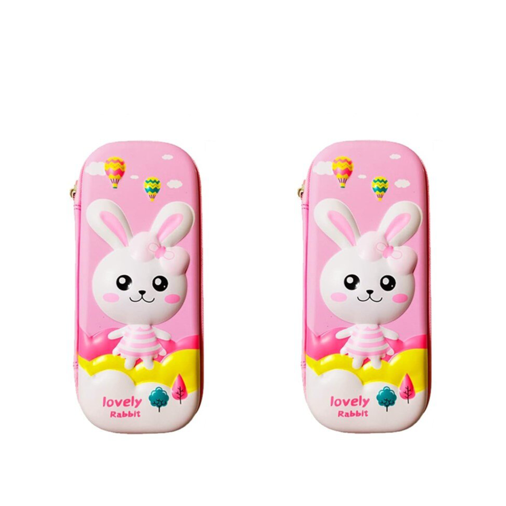 Penar 3D, compartimentat, imagini in relief, inchidere cu fermoar, pentru scoala Lovely Rabbit