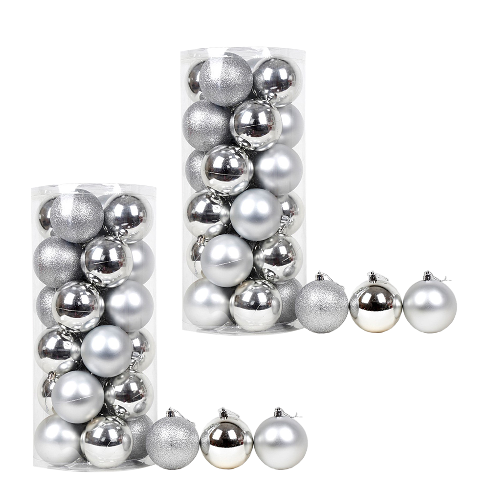 Set de Globulețe 6 cm, 24 buc – Argintiu