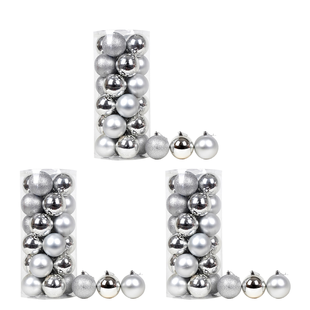 Set de Globulețe 6 cm, 24 buc – Argintiu