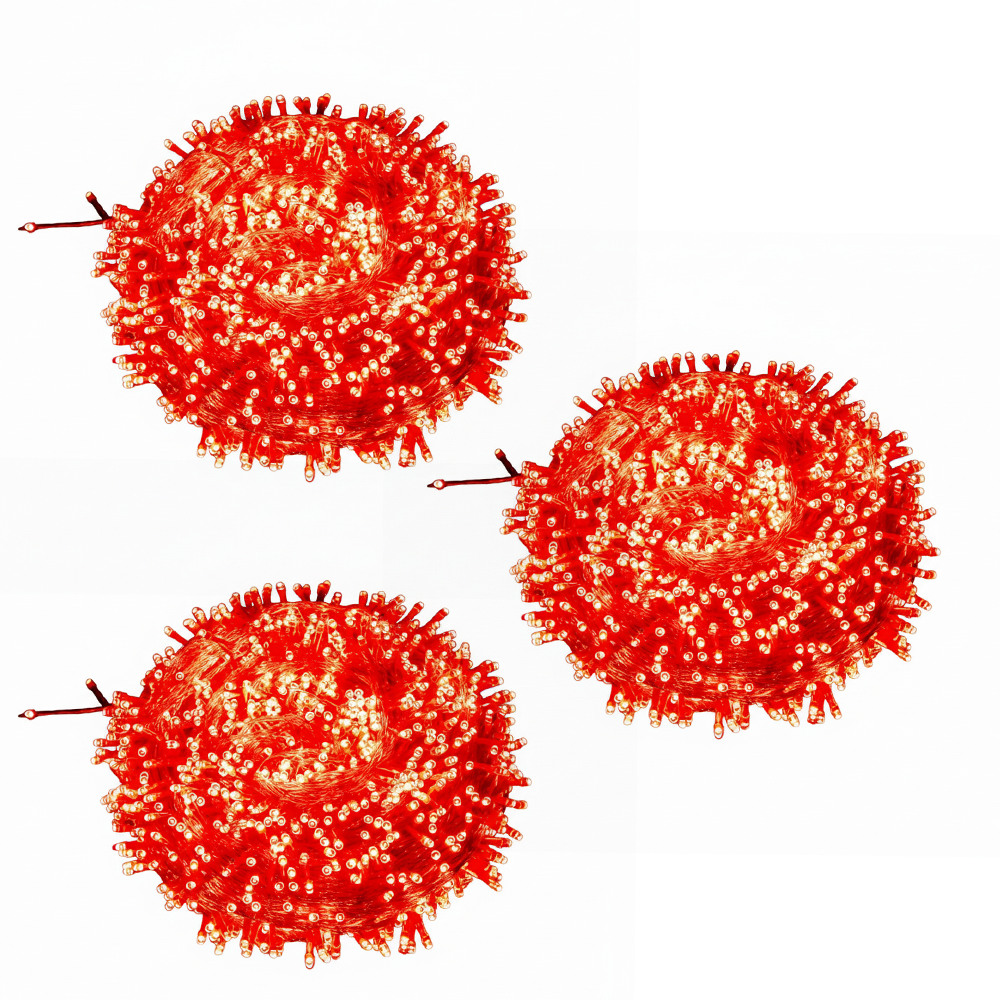 Instalație De Crăciun 100 LED, 6 m Interior-Exterior – Roșu