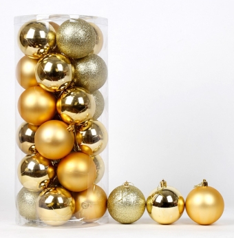 Set de Globulețe 6 cm, 24 buc - Aurii