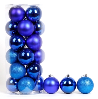 Set de Globulețe 6 cm, 24 buc - Albastru